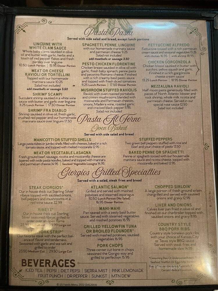 Giorgio's Restaurant & Pizza - Elizabethtown, NC menu_pic