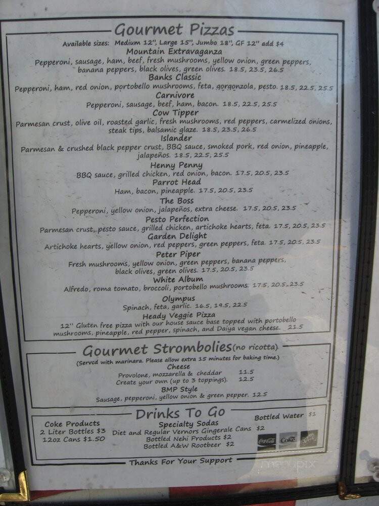 Blue Mountain Pizza - Weaverville, NC menu_pic