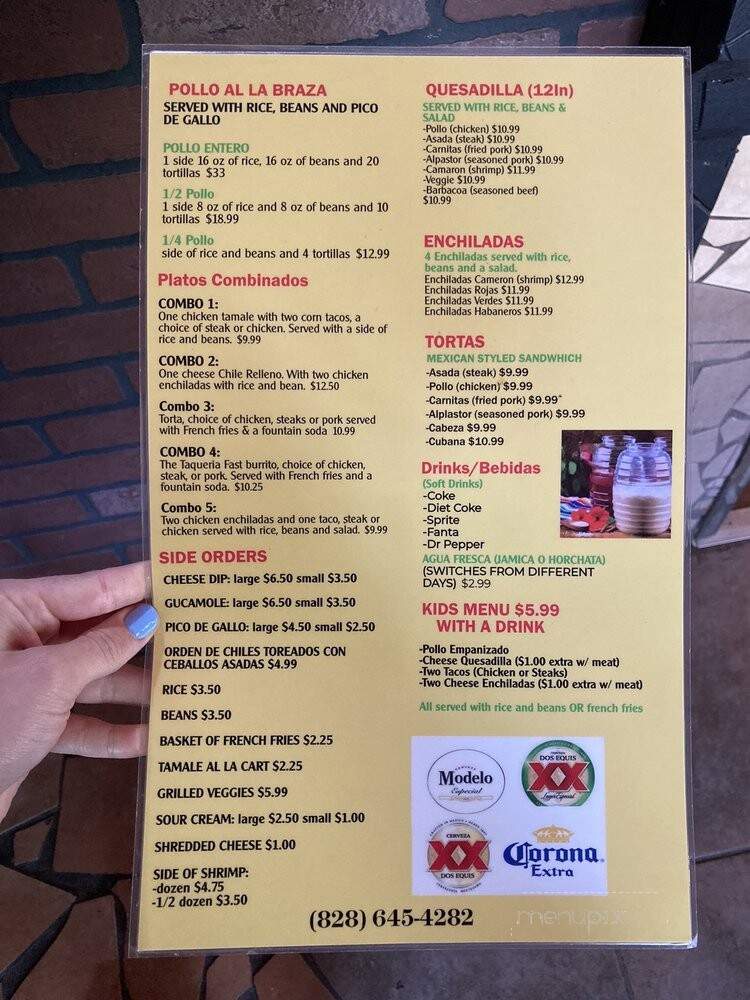 Taquiera Fast - Asheville, NC menu_pic