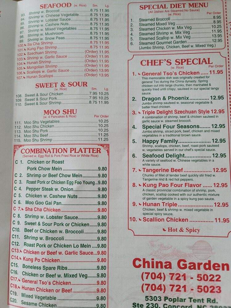 China Garden - Concord, NC menu_pic