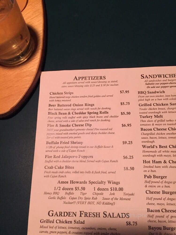 Amos Howard's Restaurant - Hickory, NC menu_pic