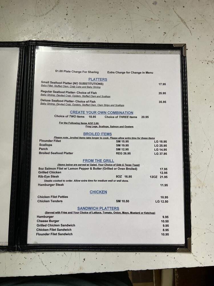 Jones Fish Camps - Maiden, NC menu_pic