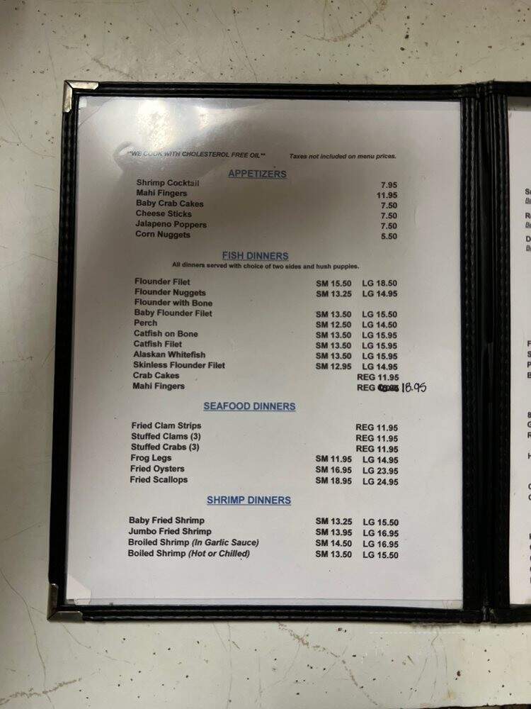 Jones Fish Camps - Maiden, NC menu_pic