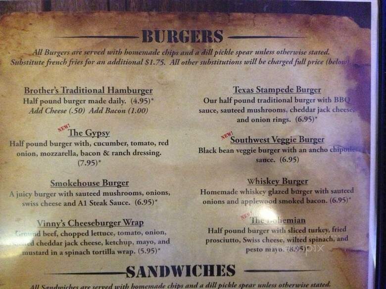 Brothers Restaurant - Murphy, NC menu_pic