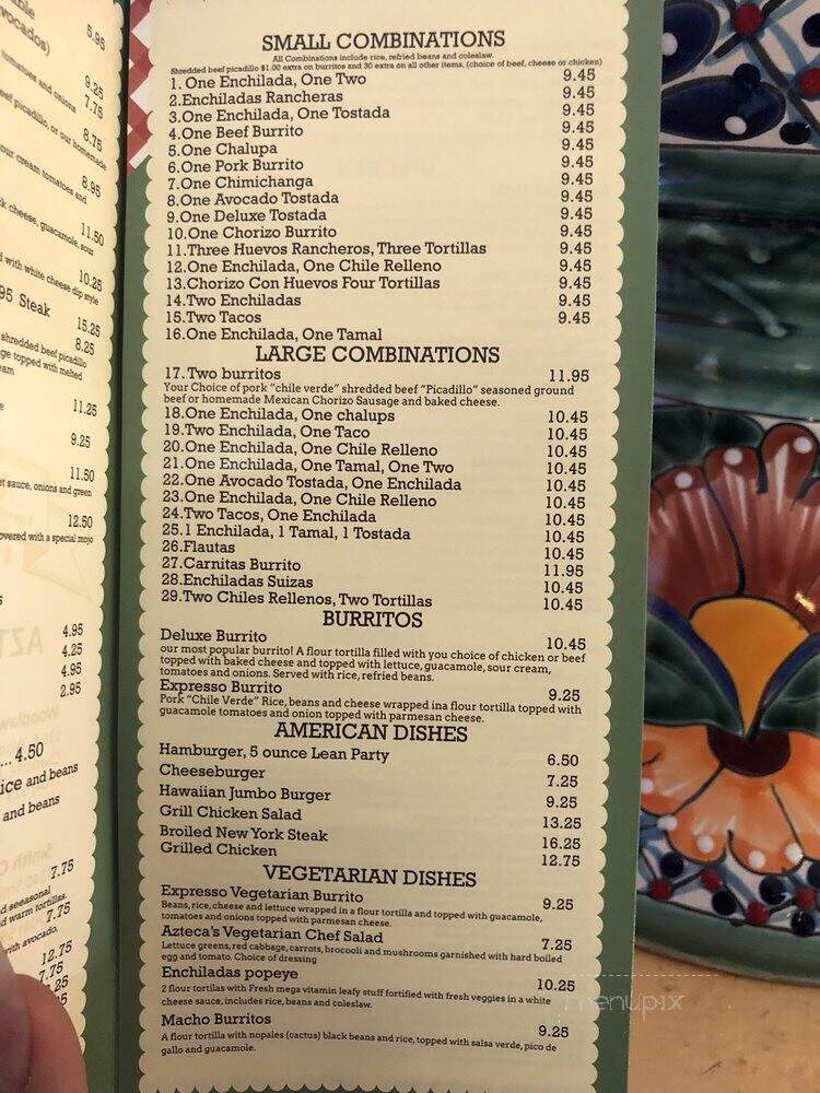 Azteca Mexican - Charlotte, NC menu_pic