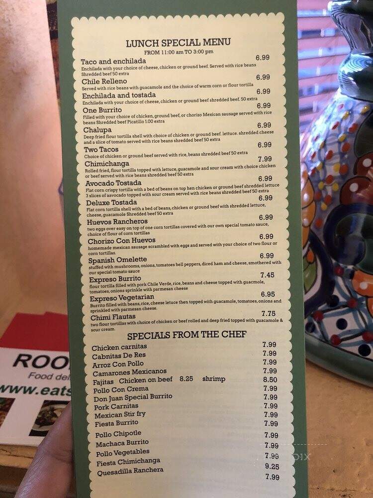 Azteca Mexican - Charlotte, NC menu_pic