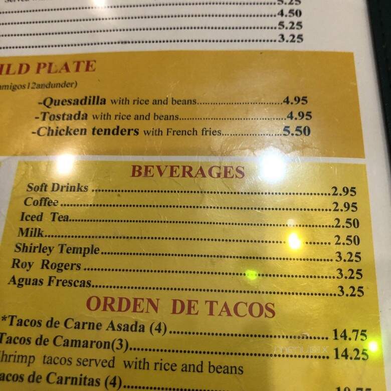Azteca Mexican - Matthews, NC menu_pic