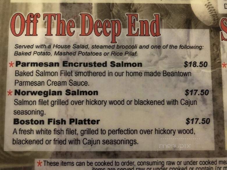 Beantown Tavern - Matthews, NC menu_pic