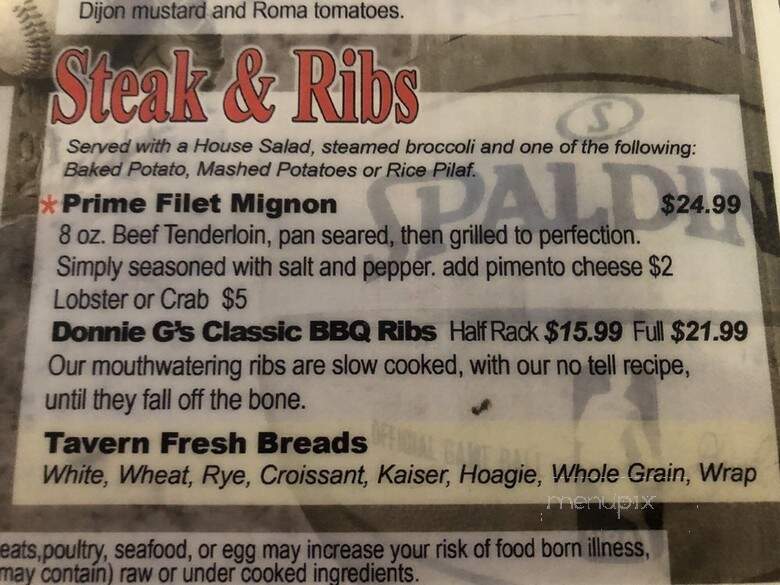 Beantown Tavern - Matthews, NC menu_pic