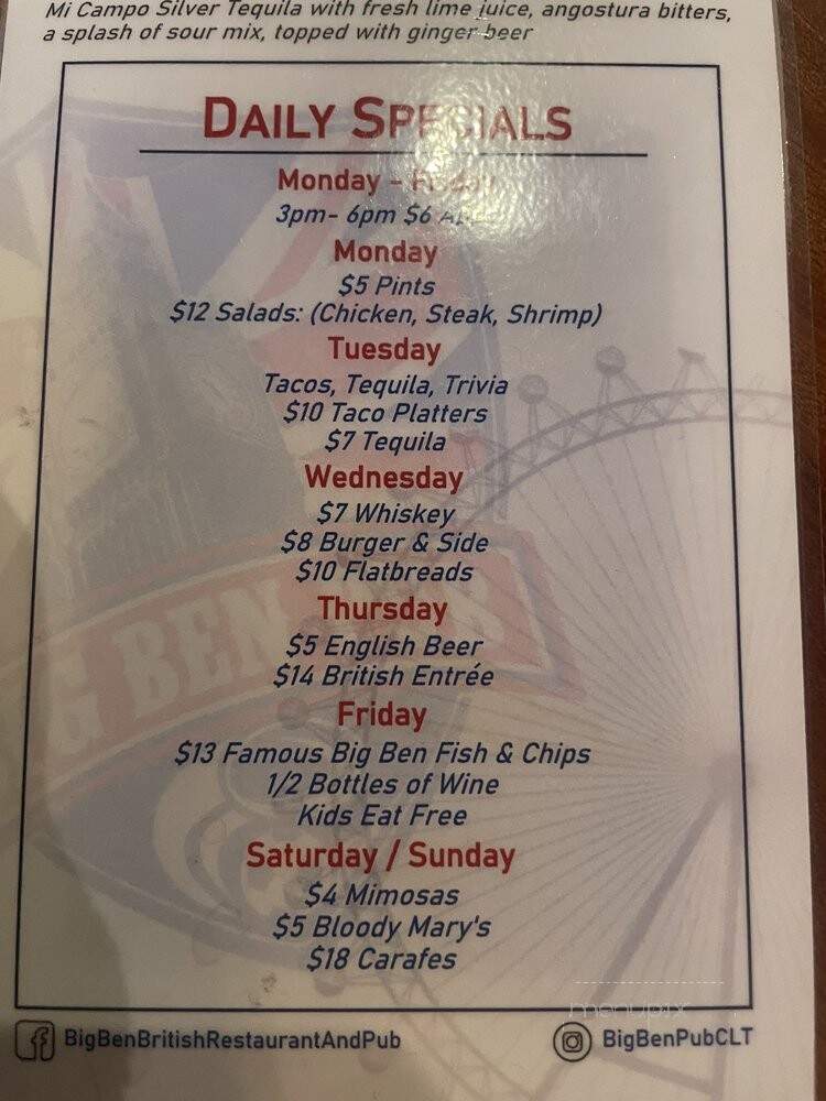 Big Ben Pub & Restaurant - Charlotte, NC