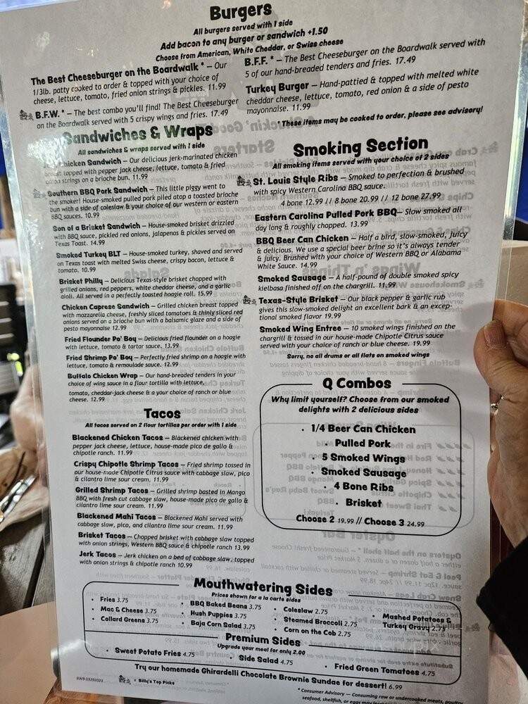Boardwalk Billy's Raw Bar-Ribs - Charlotte, NC menu_pic