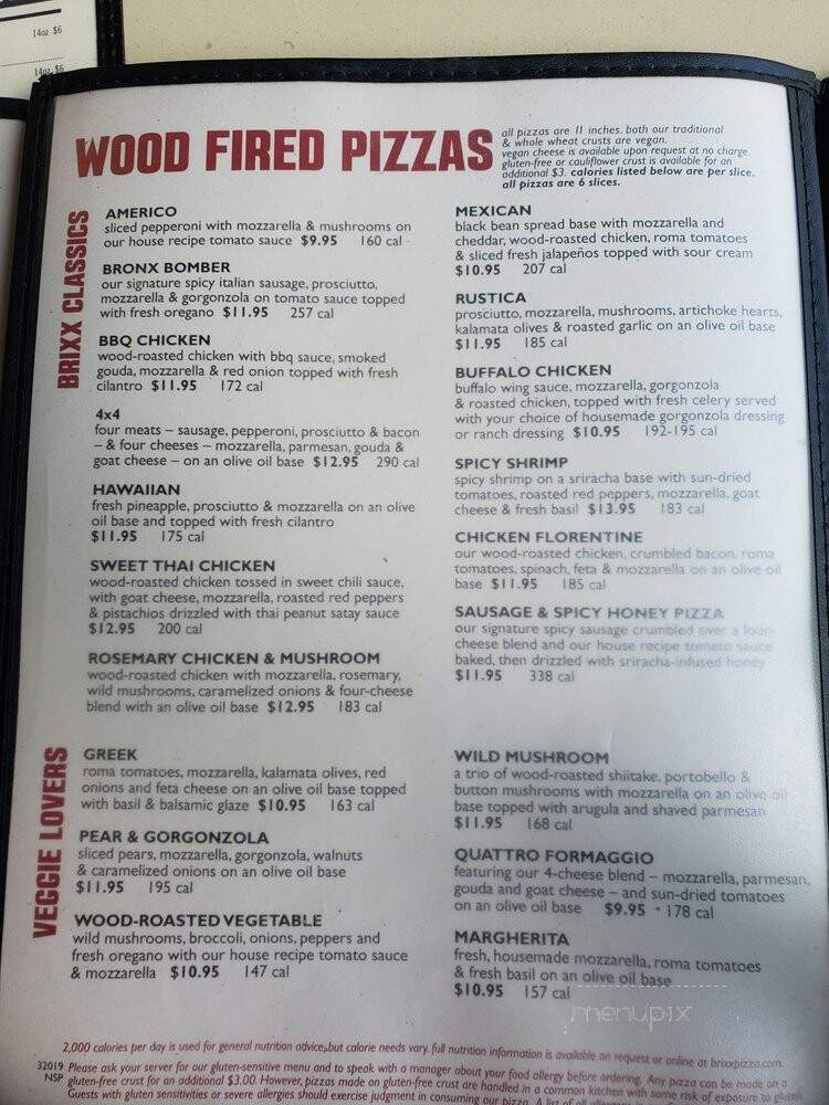 Brixx Pizza - Huntersville, NC menu_pic