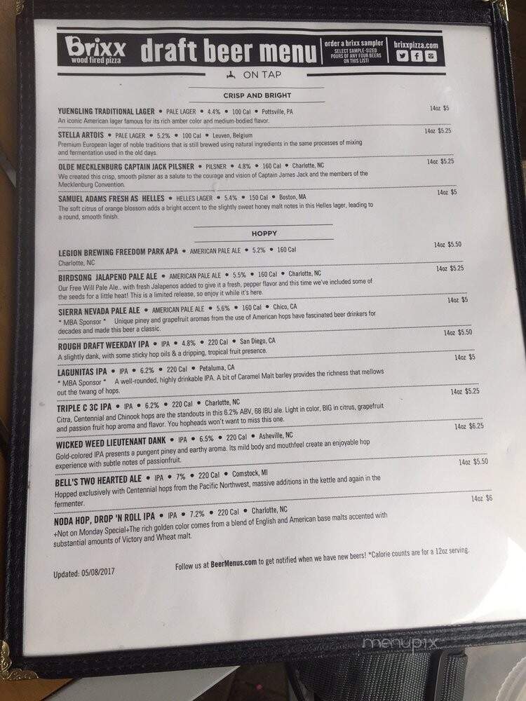 Brixx Wood Fired Pizza - Charlotte, NC menu_pic