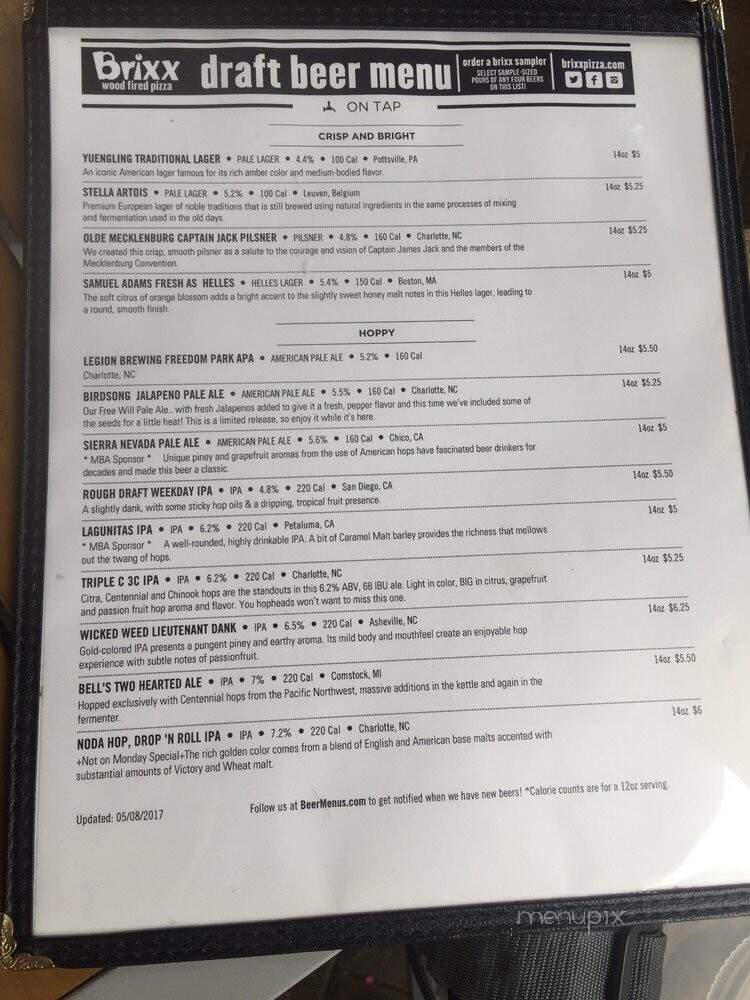 Brixx Wood Fired Pizza - Charlotte, NC menu_pic