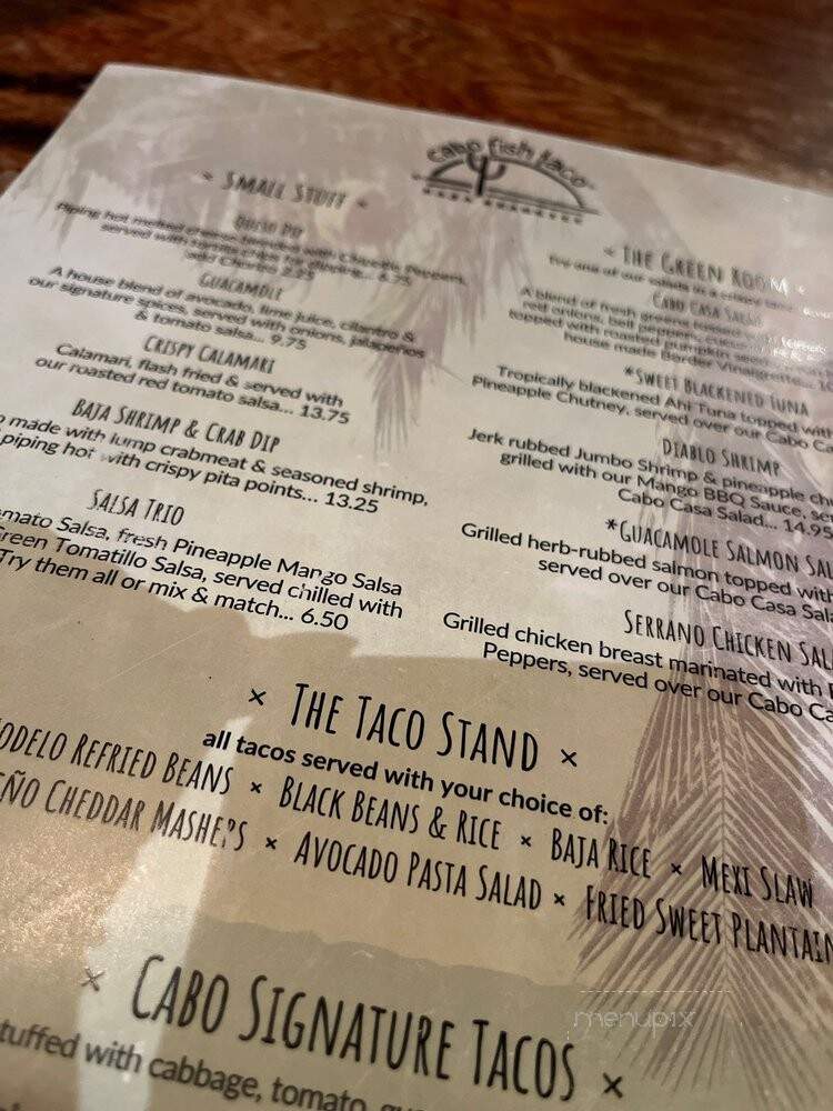 Cabo Fish Taco - Charlotte, NC menu_pic