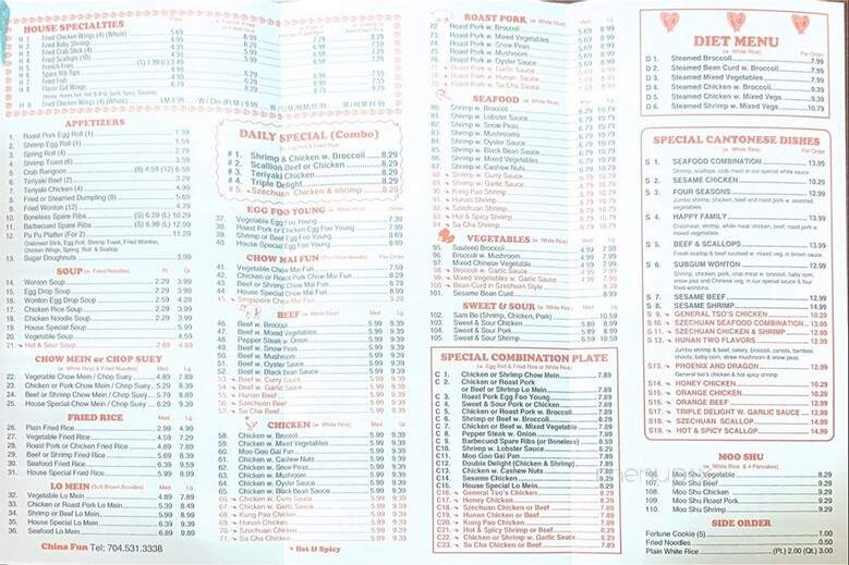 China Fun - Charlotte, NC menu_pic