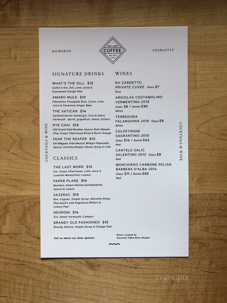 Dilworth Coffee House - Charlotte, NC menu_pic
