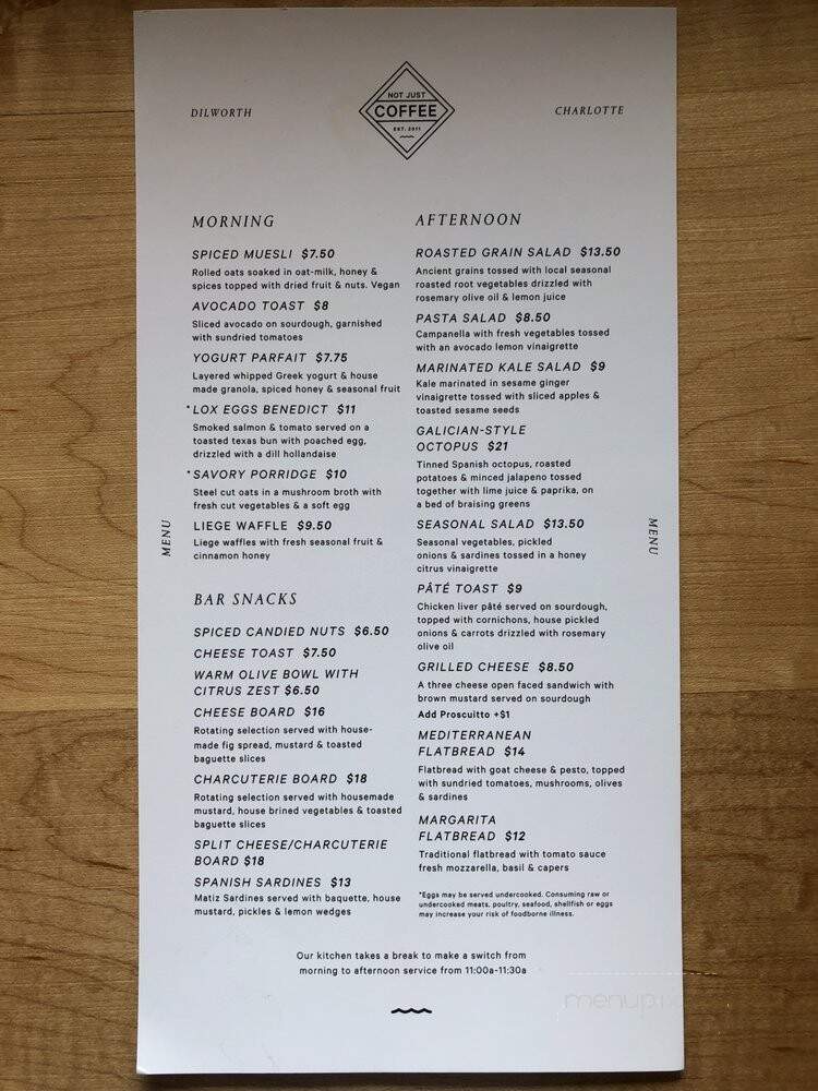 Dilworth Coffee House - Charlotte, NC menu_pic