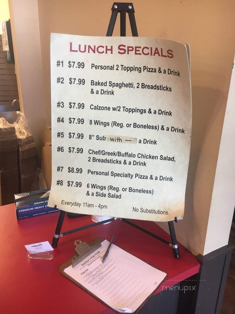 Farley's Pizzeria - Charlotte, NC menu_pic