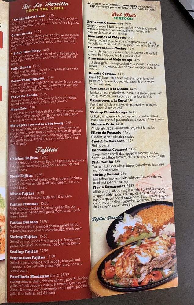 Fiesta Maya - Charlotte, NC menu_pic