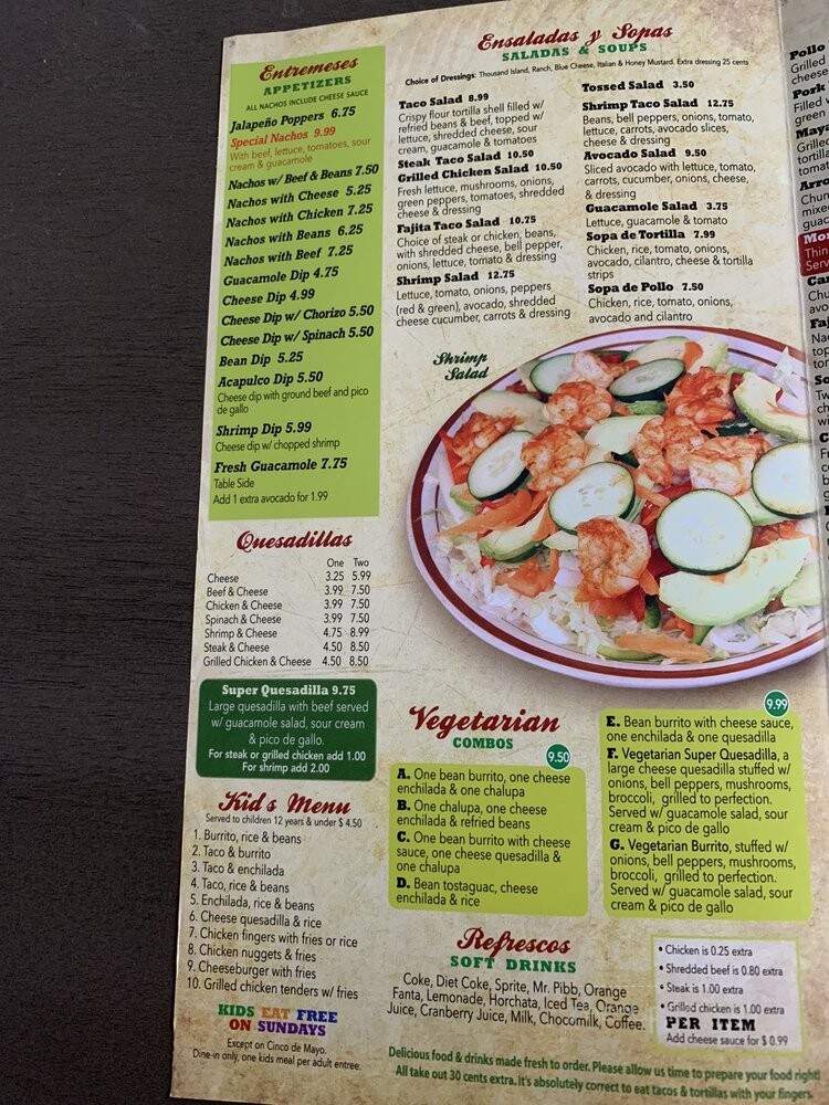 Fiesta Maya - Charlotte, NC menu_pic