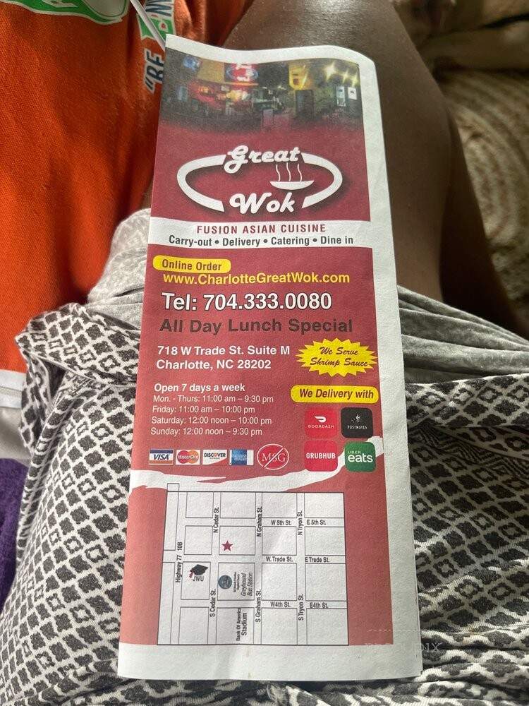 Great Wok - Charlotte, NC menu_pic