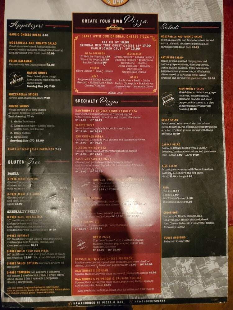 Hawthorne's Ny Pizza & Bar - Charlotte, NC menu_pic