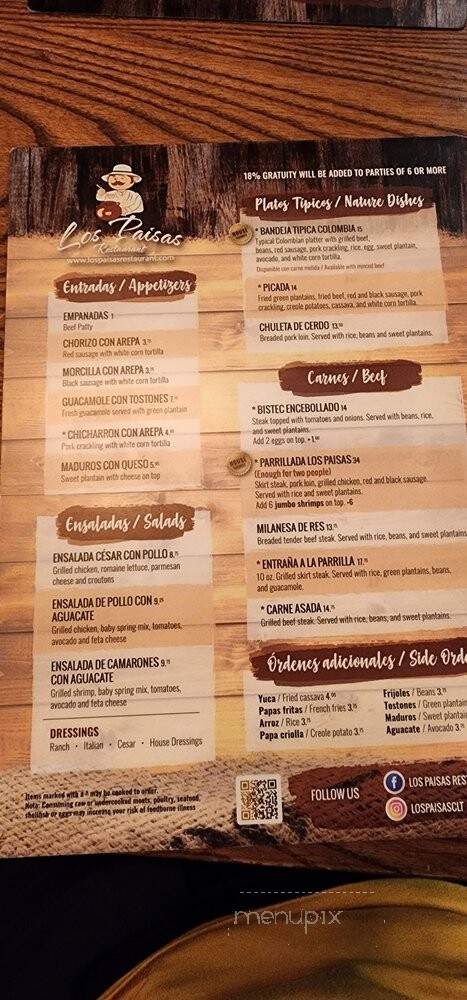 Los Paisas Restaurant - Charlotte, NC menu_pic