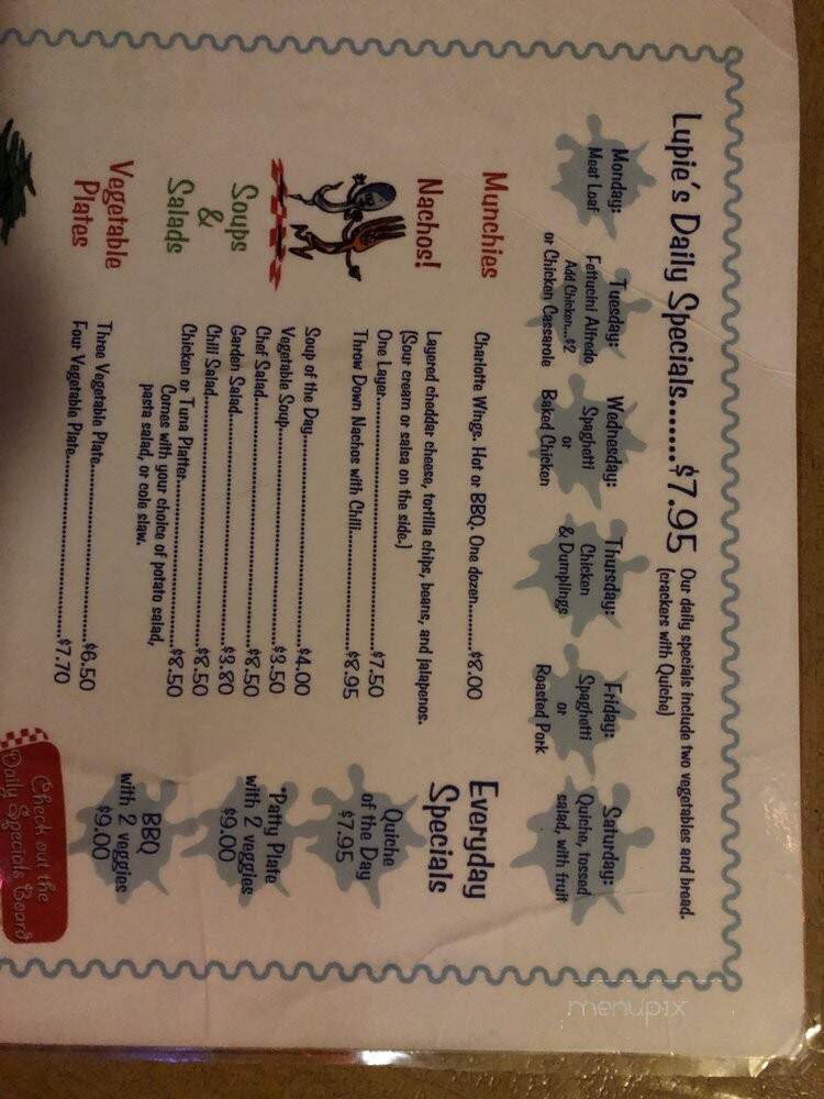 Lupie's Cafe - Charlotte, NC menu_pic
