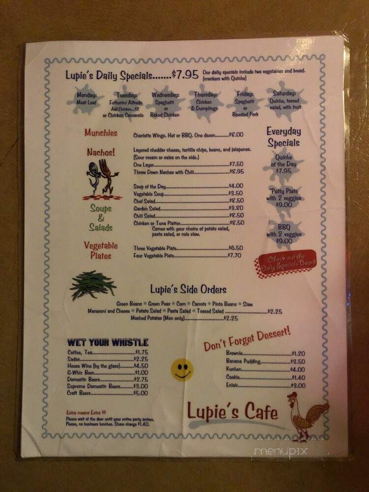 Lupie's Cafe - Charlotte, NC menu_pic