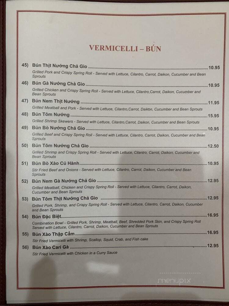 Saigon Palace - Charlotte, NC menu_pic