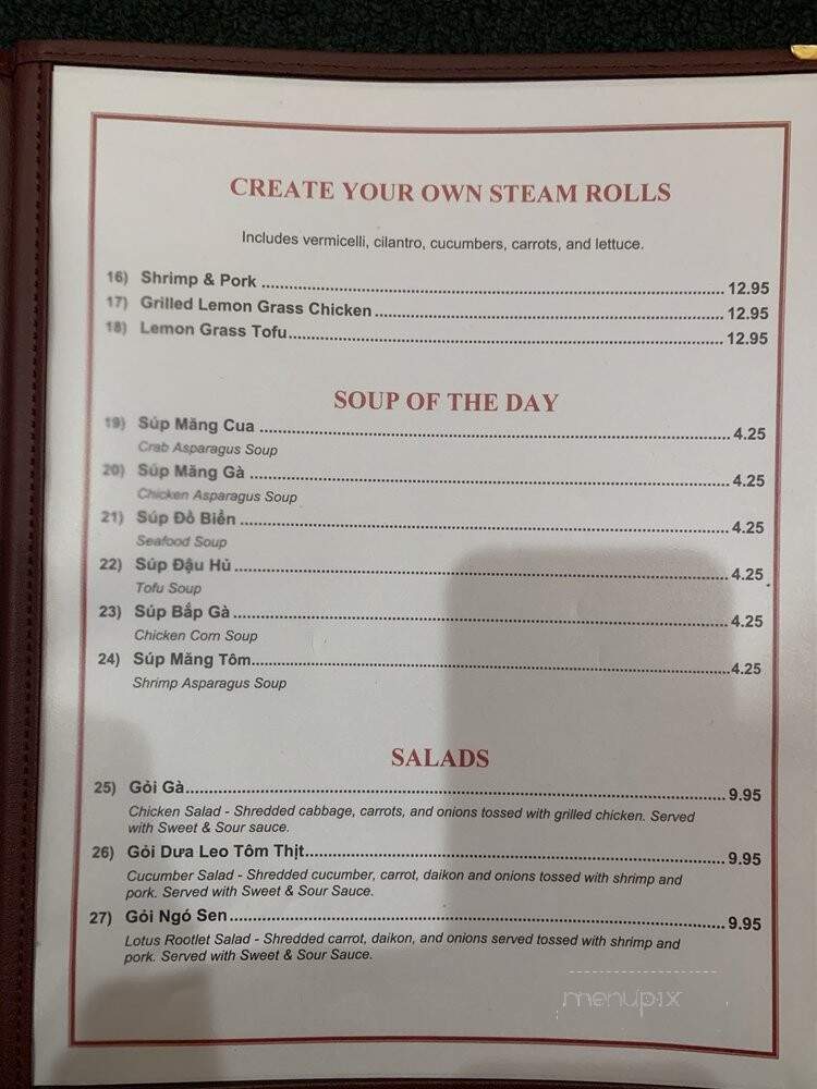 Saigon Palace - Charlotte, NC menu_pic