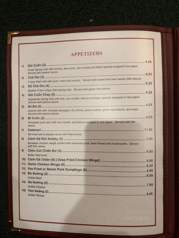Saigon Palace - Charlotte, NC menu_pic