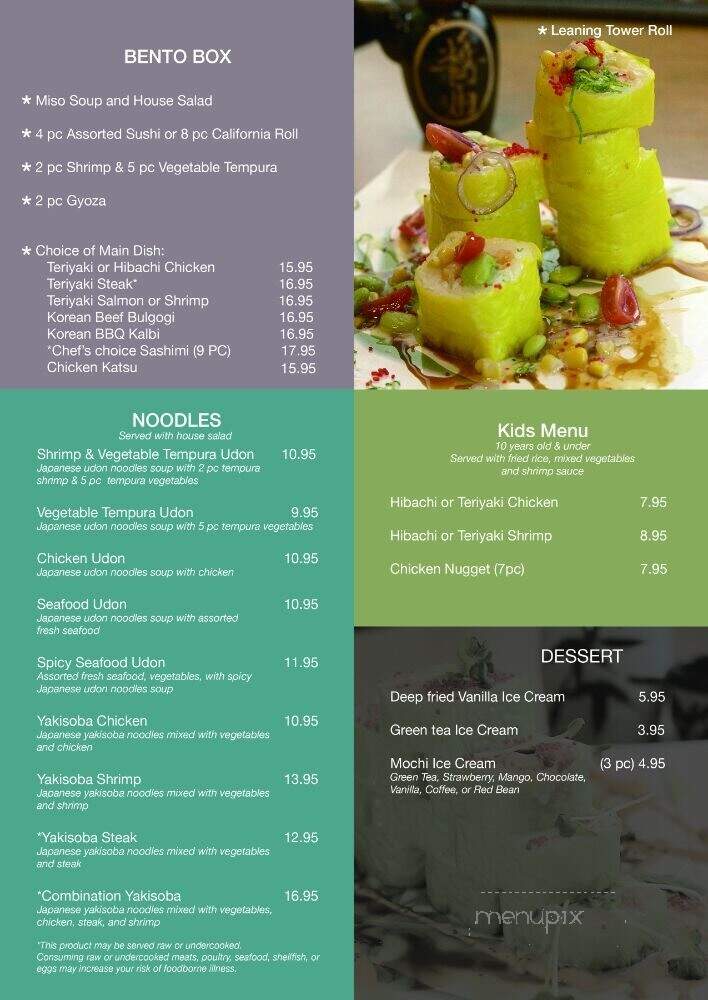 Sushiya Japan - Charlotte, NC menu_pic