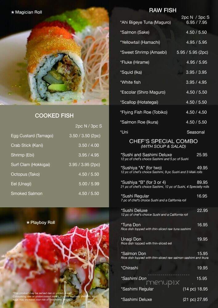 Sushiya Japan - Charlotte, NC menu_pic