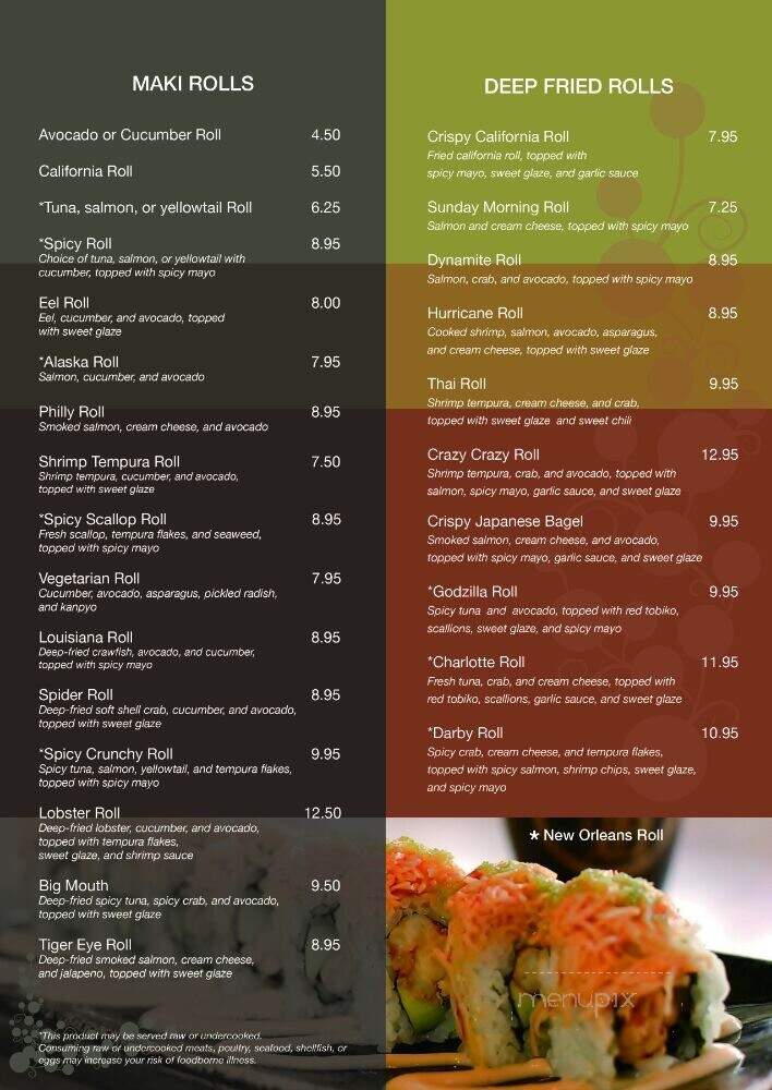 Sushiya Japan - Charlotte, NC menu_pic