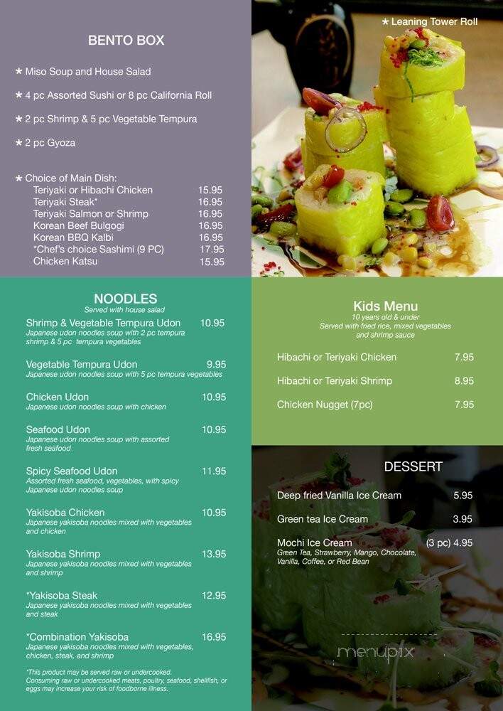 Sushiya Japan - Charlotte, NC menu_pic