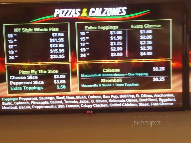 Tony's Pizza - Charlotte, NC menu_pic