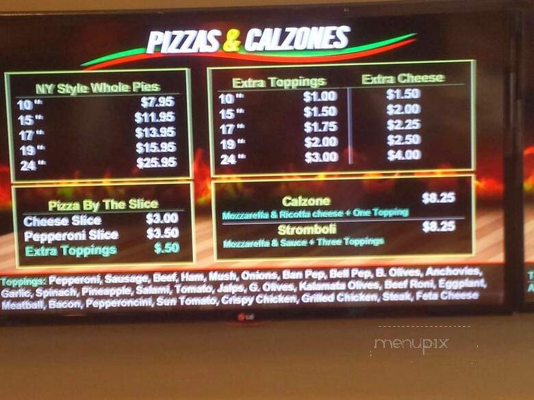 Tony's Pizza - Charlotte, NC menu_pic