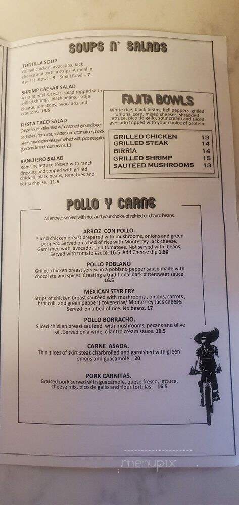 Zapata's Cantina Mexican Restaurant - Charlotte, NC menu_pic