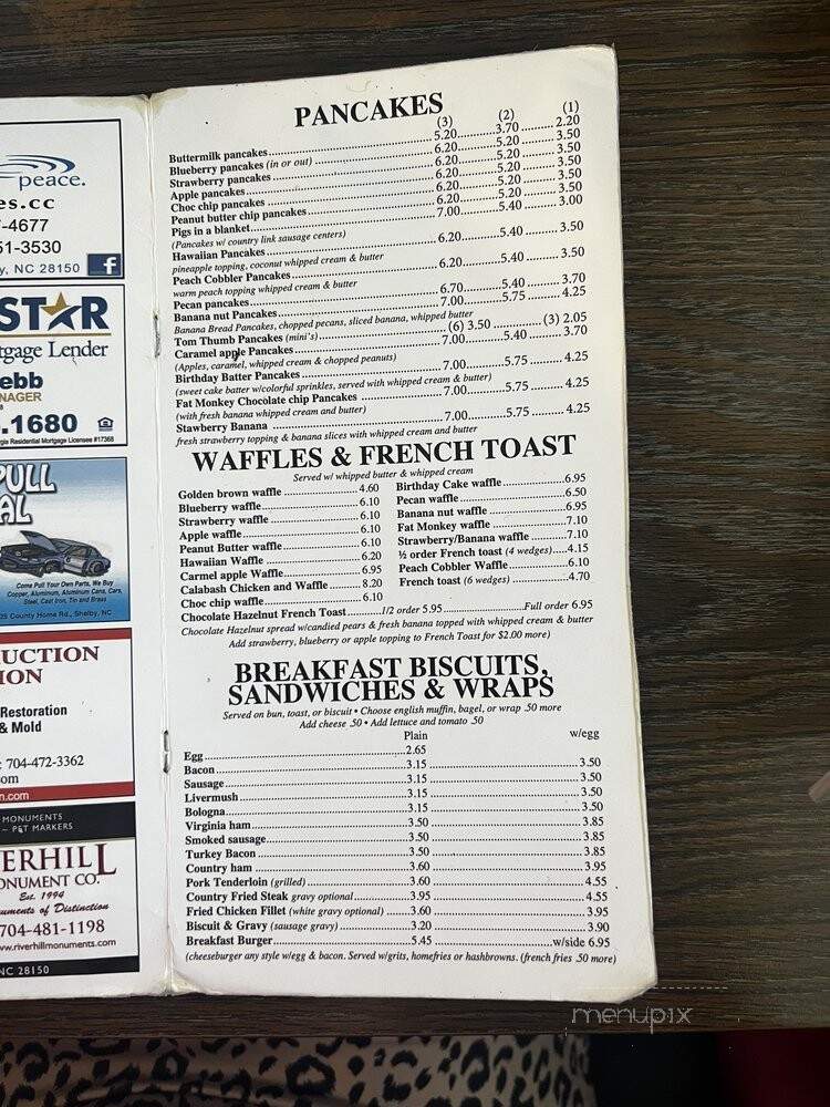 Pancake House - Shelby, NC menu_pic
