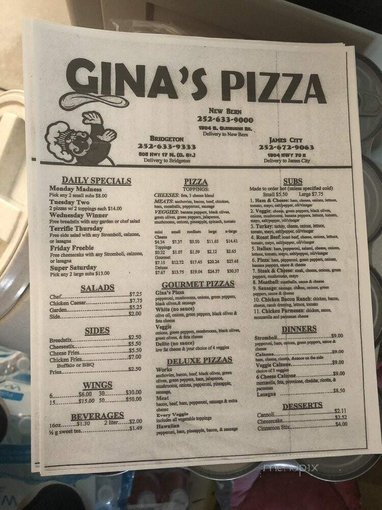 Gina's Pizza - Bridgeton, NC