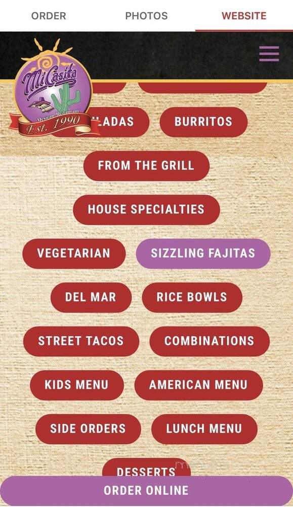Mi Casita Restaurant Mexicano - Fayetteville, NC menu_pic