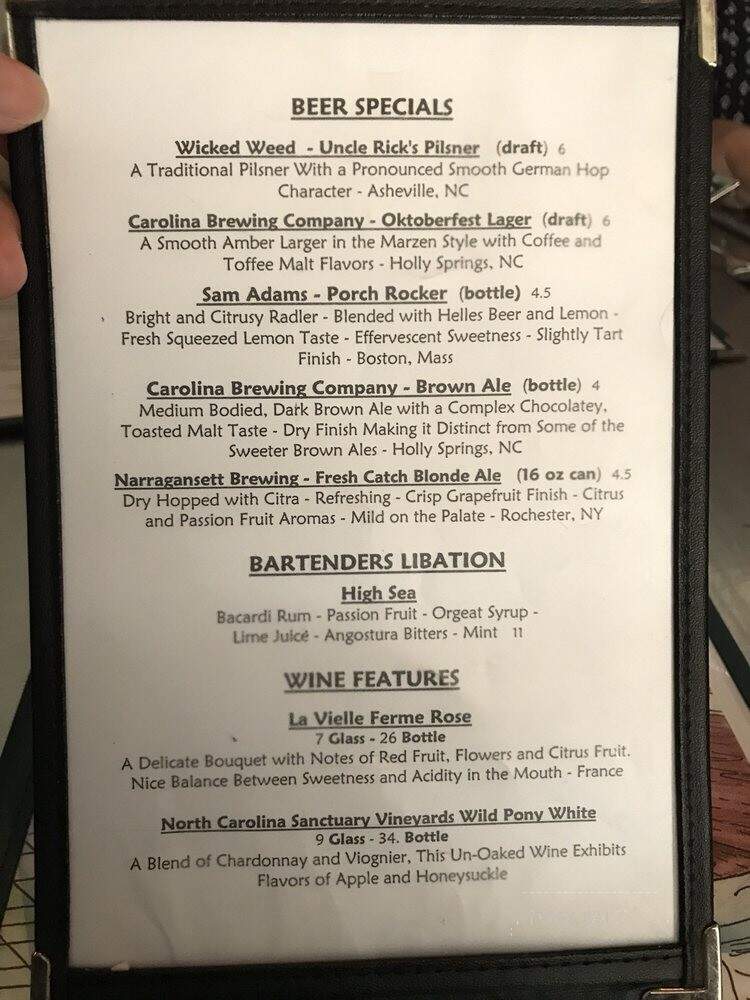 North Banks Wine Shop - Corolla, NC menu_pic