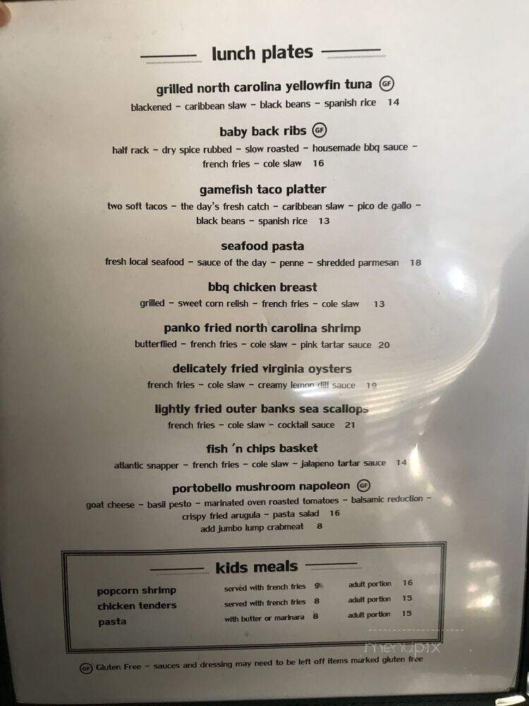 North Banks Wine Shop - Corolla, NC menu_pic