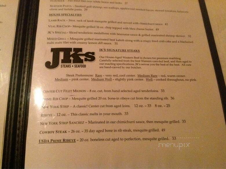J K's Restaurant - Kill Devil Hills, NC menu_pic