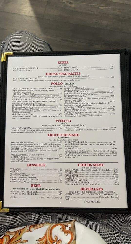 Elizabeth Pizza & Restaurant - Thomasville, NC menu_pic