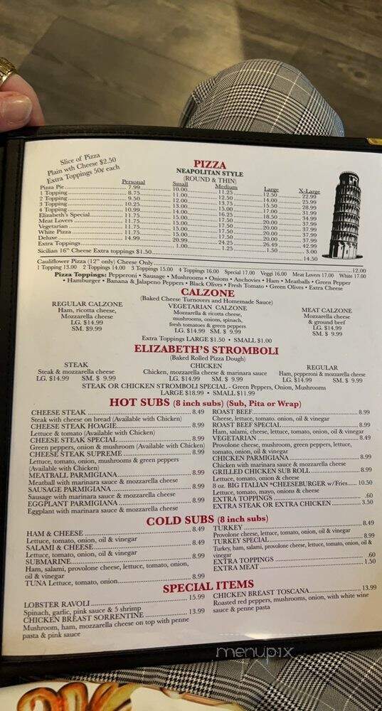 Elizabeth Pizza & Restaurant - Thomasville, NC menu_pic