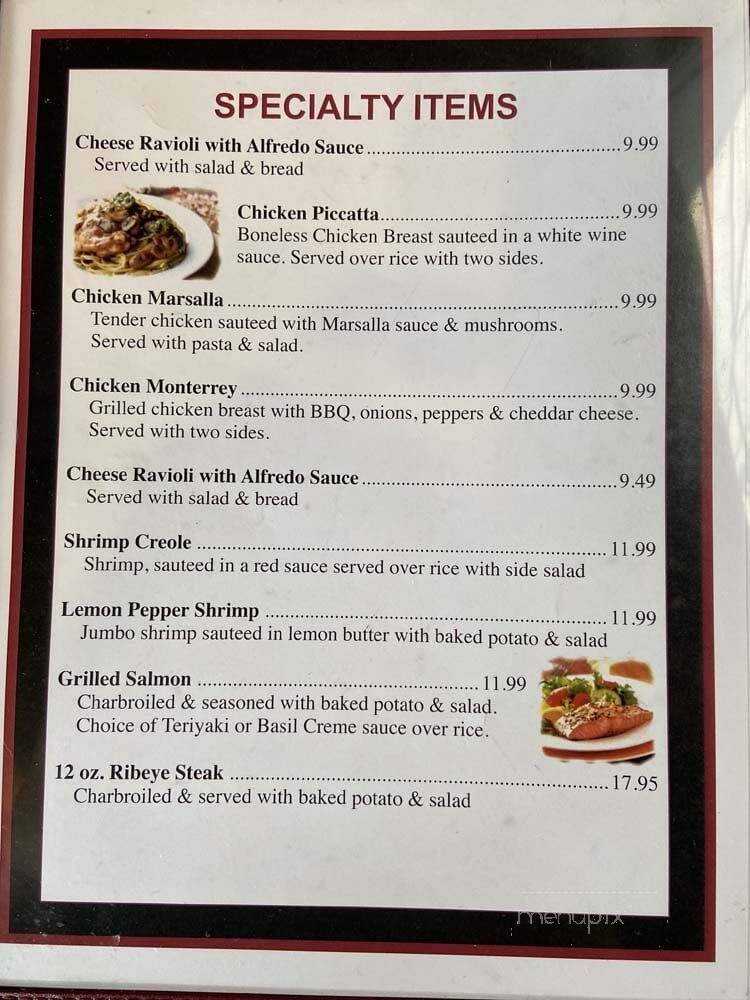 Rosa Mae's Cafe - Thomasville, NC menu_pic