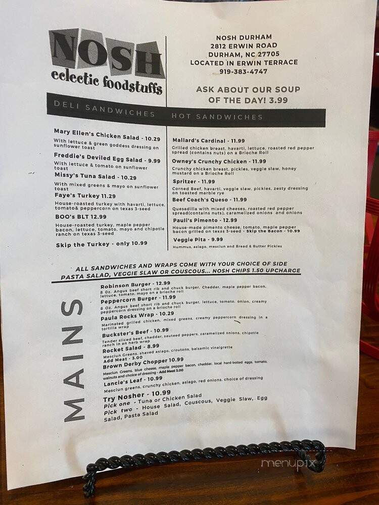 Nosh - Durham, NC menu_pic